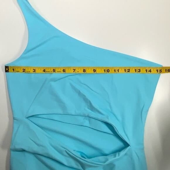 NWT | Susana Monaco | One Shoulder Cut Out Maxi Dress | Fresh Water | Medium - Picture 10 of 12